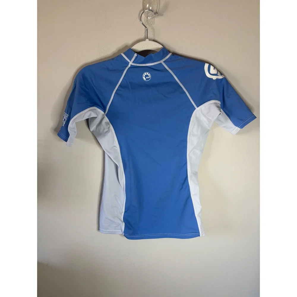 Sea-Doo Kids Blue Gray UV SPF 50+ Rash Guard Swim Shirt Short Sleeve Size L